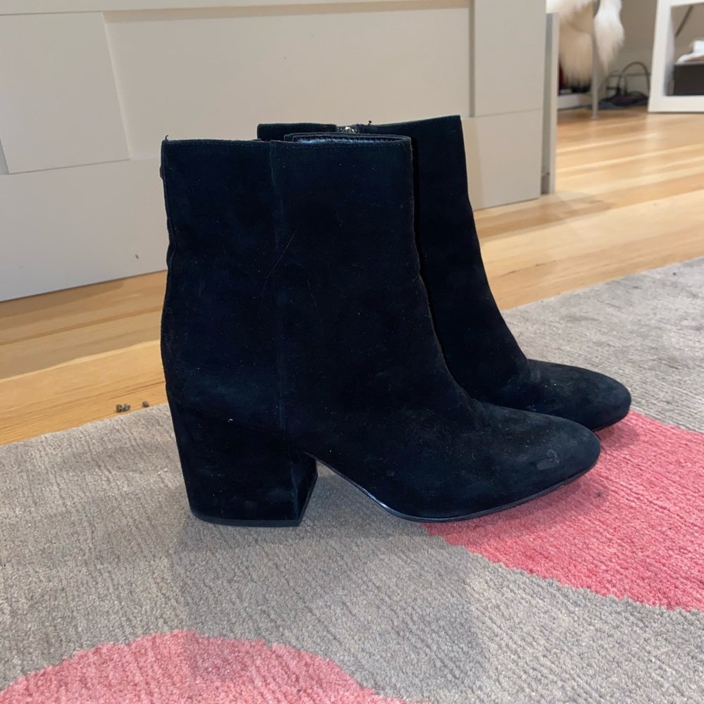 San Edelman black suede booties. Size 7.5.